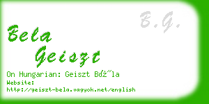 bela geiszt business card